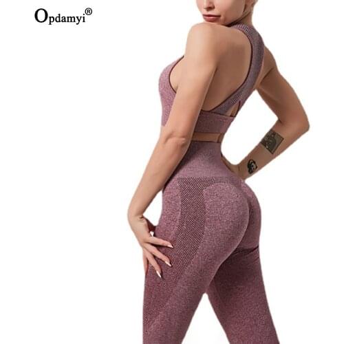 Yoga Set Women Fitness Suit Gym Clothing Sports Bra Seamless Crop Tank Top High Waist Workout Leggings Sportswear Gym Tracksuit