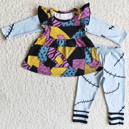 Hot Sale Kids Designer Clothes Girls Fall Clothes Sets Toddler Baby Outfits Halloween Kids Clothing Wholesale Children Clothing