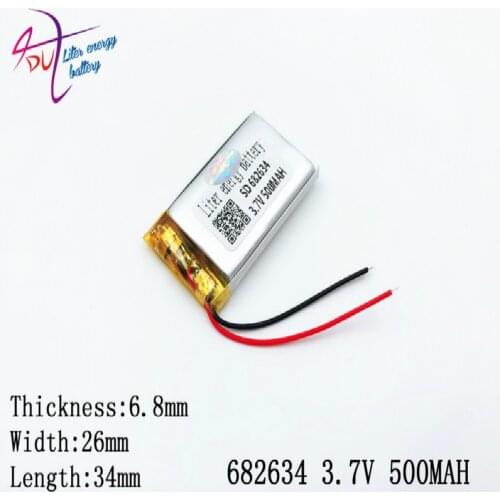 3.7V 500mAH 682634 702535 polymer lithium ion / Li-ion battery for GPS,mp3,mp4,mp5,dvd,bluetooth,model toy mobile bluetooth