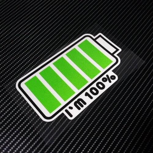 2x Car Styling Vinyl Decal Funny Power Charge 100% Full Help Me Motorcycle Racing Goes on Auto Window Tail Sticker 12x7cm