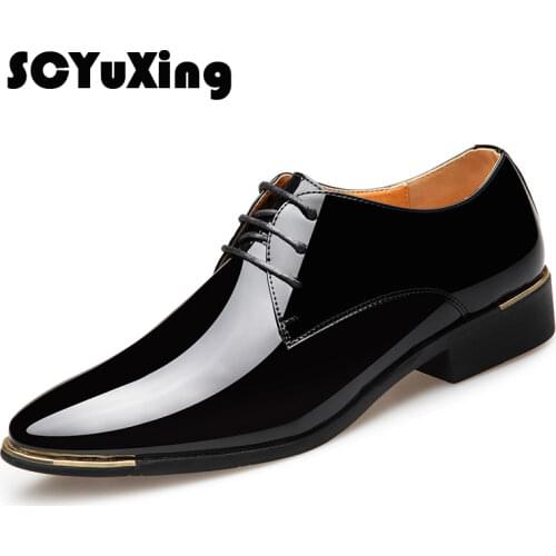2021 Newly Mens Quality Patent Leather Shoes White Wedding Shoes Size 38-48 Black Leather Soft Man Dress Shoes
