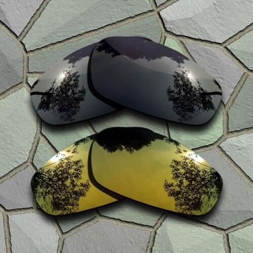 Grey Black&Yellow Golden Sunglasses Polarized Replacement Lenses for Oakley Split Jacket
