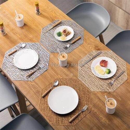 Placemats Octagonal Hollow Non Slip Dining Table Coaster Home table Decoration