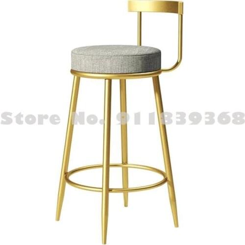 High Chair Bar Stool Household Simple High Stool Milk Tea Coffee Shop Bar Nordic Iron Stool Back Bar Chair