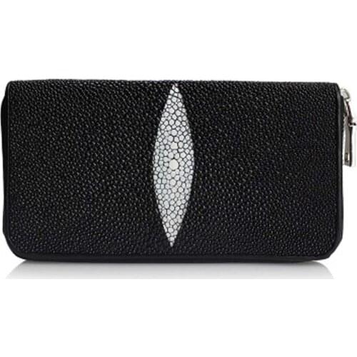 Yuanhui Pearl fish skin women wallet female long wallet zipper More screens Hand bag stingray skin