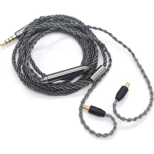 Replacement 3.5mm MMCX Earphones Cable for ATH A2DC CKS1100 E40 Earphones Copper Silver Plated Cable 125cm