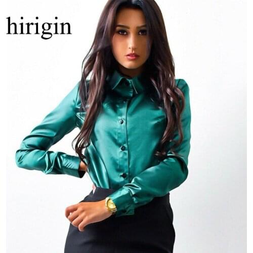 Women Blouses 2020 Fashion Long Sleeve Turn Down Collar Office Shirt Blouse Shirt Casual Tops Plus Size Blusas Femininas