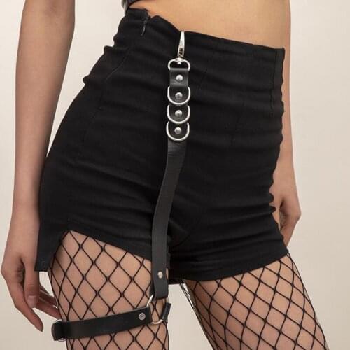 Women Skirt Belt Female Pu Leather Hiphop Rock Nightclub Sexy Jeans Dress Heart Punk Belt With Metal Waist Chain