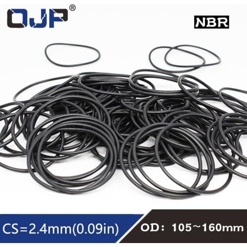 1PC Rubber Ring Black NBR Sealing O Ring CS2.4mm OD105/110/120/145/160mm Sealing O-Ring Seal Nitrile Gasket Rings Oil Resistance