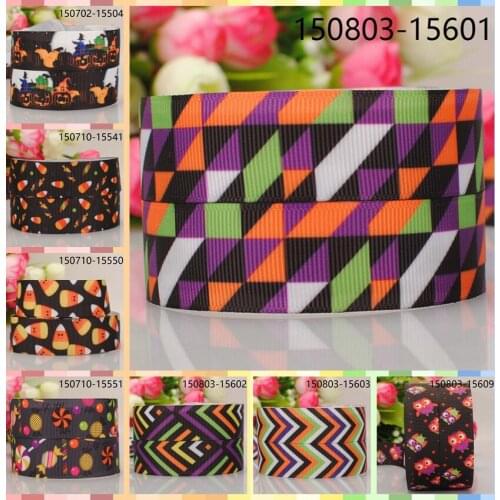 10yards -different sizes -lively Halloween candy ribbon printed Grosgrain ribbon DIY