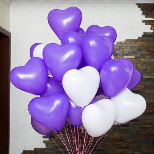 20 pc Red Heart Balloons Pink White Purple Latex Ballons Birthday Globos Wedding Birthday Party Decoration 12 Inch 3g
