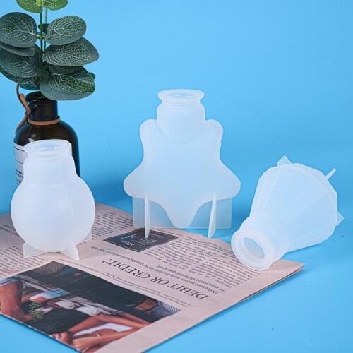 3Types DIY Light Bulb Silicone Mold Handmade Lampshade Epoxy Resin Mould Lamp Cap Wick Screw Mouth Home Decoration Crafts Making