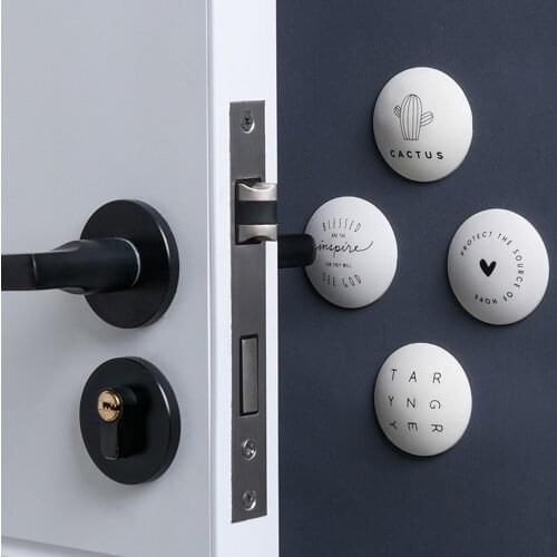 4pcs /set Anti-Collision Stickers Door Stickers Bathroom Room Door Handle Crash Cushions Silence Pads Toilet Crash Stickers