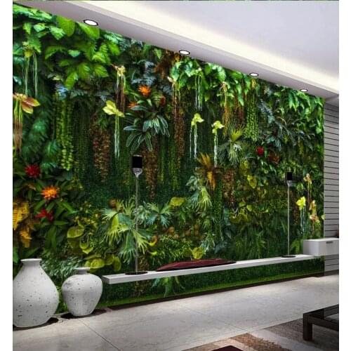 Bacal Custom Photo Wallpaper Mural Tropical rainforest flower plant green leaf Wall Decorative Painting 3D wallpaper home decor