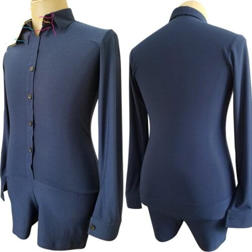 MenS New Long-Sleeved Bodysuit Standard Latin Dance Tops Competition Clothing Male Performance Tights Flamengo Shirt DWY2235