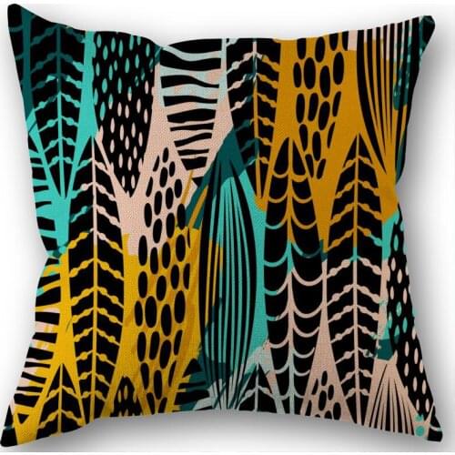 Custom Tribal Pattern Pillowcase Wedding Decorative Cotton Linen Pillow Case For Home Pillow Cover 45X45(One Sides)