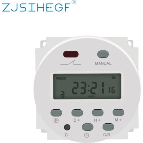 CN101A 5V 12V 24V 110V 220V Digital Timer Switch 7 Days Weekly Programmable Time Relay Programmer Built-in Rechargeable Battery