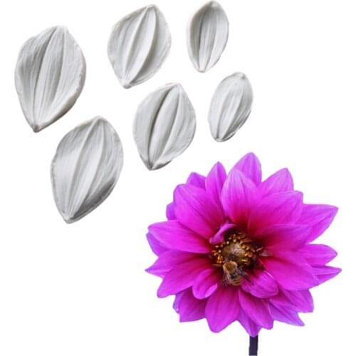 Dahlia Petals Silicone Moulds Fondant Cakes Decor Tools Silicone Molds Sugarcrafts Chocolate Baking Tools Cakes Gumpaste Form
