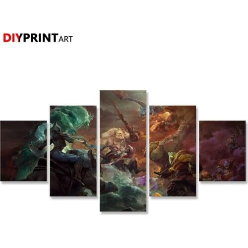 DotA2 Characters 5 Pcs/set Canvas Art Print Wall Decorations for Living Room A2276