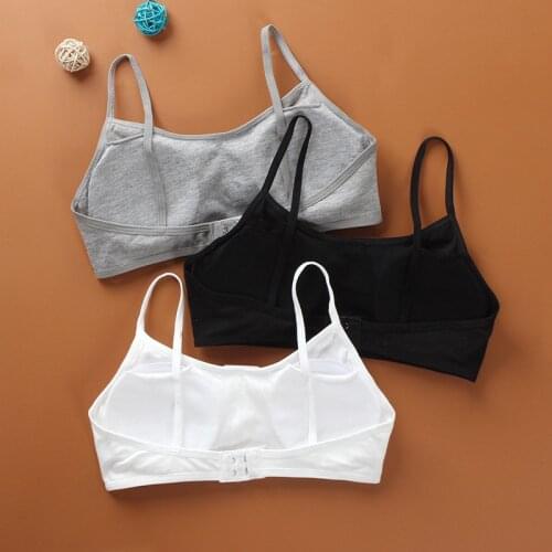 Cotton Kids Sport Bras Girls Teenage Underwear Small Training Bras Wireless Puberty Underwear Teens Seamless Vest 8-18 Years