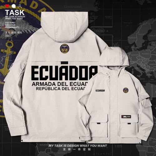 Republic of Ecuador Ecuadorian ECU men jacket hooded Navy logo army fan mens casual coat Tactical fashion mens autumn clothes