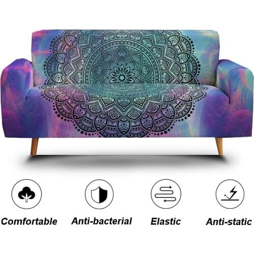 3D Printed Bohemia Mandala Stretch Elastic Sofa Cover for Living Room Universal Boho Couch Cover L Shape Corner Armchair Case