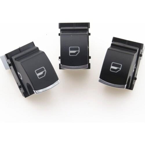 FHAWKEYEQ 3x Chrome Passenger Side Windows Control Switch Button For VW Gti Golf 5 6 Jetta MK5 MK6 Rabbit Passat B6 3C 5ND959855