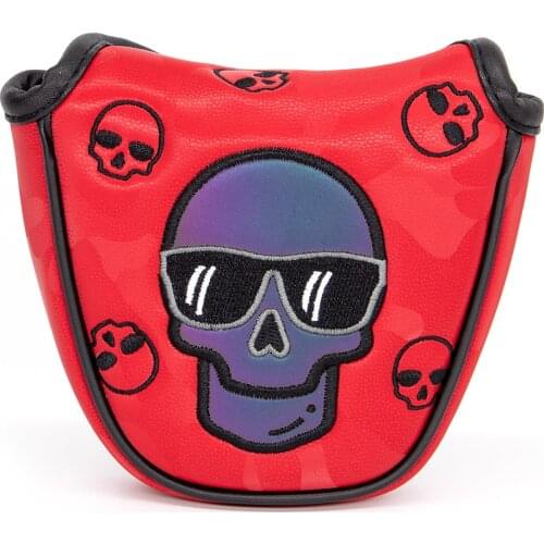 Golf Mallet Putter Cover Golf Club Head Cover for Putter PU Leather Mallet Putter Headcover with Magnetic