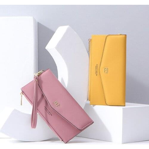 Perfect for You Womens Long Wallet Original Clutch Zipper Envelope Lady Korean Phone Hang Bag Leather Purse Standard Wallets