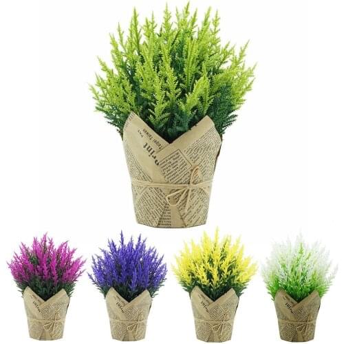 Artificial Flowers Fake Lavender Bouquet Plastic Flower Festival Gift Living Room Desktop Balcony Ornament Wedding Party Decor
