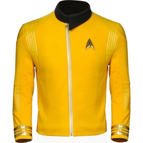 Star Discovery Uniform Captian Yellow Jacket Coat Halloween Men Cosplay Outfit Suit