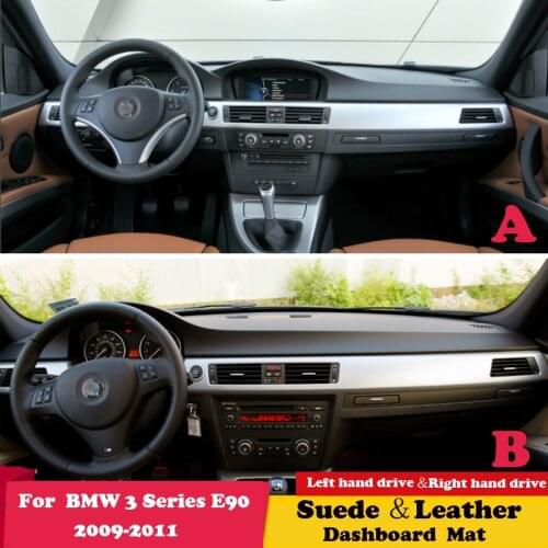 For BMW 3 Series E90 2009-2011 318i 320i 325i Leather Dashmat Dashboard Cover Sunshade Protect Carpet Dash Mat Accessories Suede