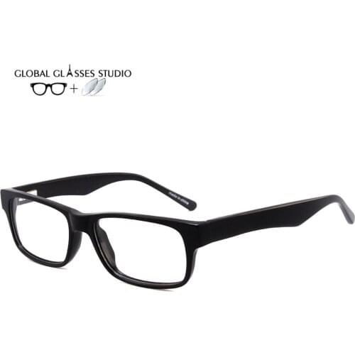 Men Women Acetate Spring Hinge Black Color Glasses Eyeglasses Optical Frame Eyewear RM00455