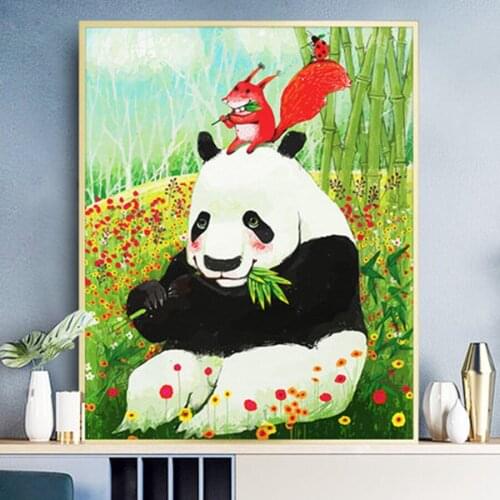 Painting By Numbers Animals panda 50x40cm Pictures Oil Painting By Numbers Set Gift Coloring By Numbers Canvas Wall Set