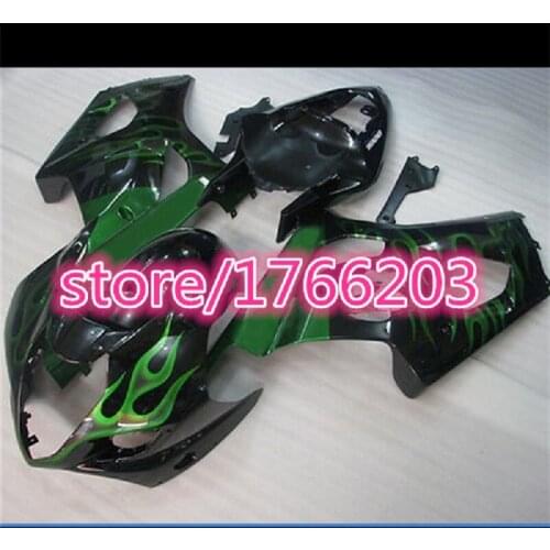 100% Fit green flames black Fairing Kit For AGSXR1000 03-04 K3 K4 GSXR 1000 R GSXR 1000 03 04 2003 2004 fairing for Suzuki