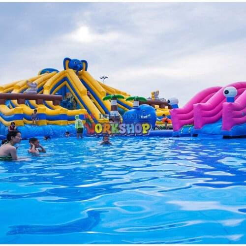 Wholesale Inflatable Elephant Water Park Slides And Pool Kids Adult Playground Giant Inflatable Water Slide With Pool