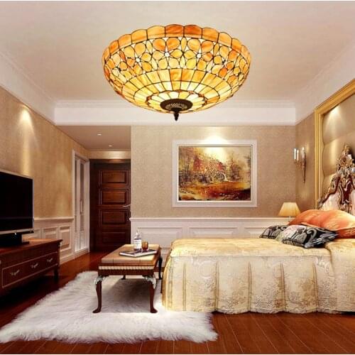 20inch Tiffany Mediterranean style natural shell ceiling lights lustres night light led lamp floor bar home lighting