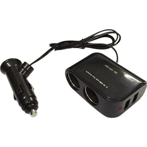 Car Cigarette Lighter Socket Splitter Plug LED USB Charger Adapter 12V-24V 3.1A 100W Detection For Phone MP3 DVR Accessories