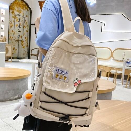 New Women School Backpack for Teens Girl Nylon Rucksack Female Student Backpacks Canvas Bagpack Lady Large Capacity Mochila Pack