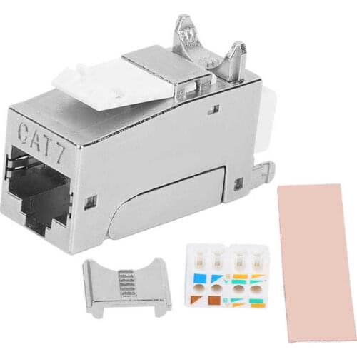 CAT7 Module Network 90 Degree Gigabit No Punch Down Tool Shielded RJ45 Information Module Cable Connectors