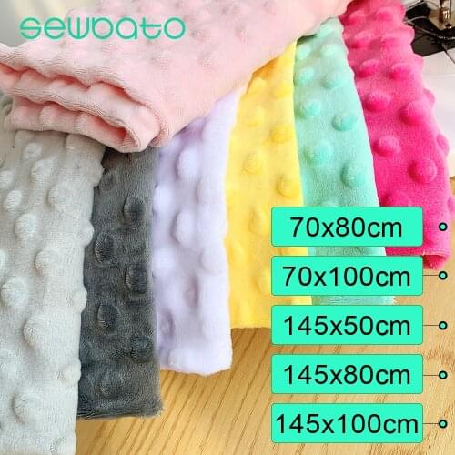 SEWBATO 5 Sizes Minky Dot Fabric For Sewing Clothes 31 Colors Super Soft Plush Fabric Eco-friendly Polyester Handwork Fabric