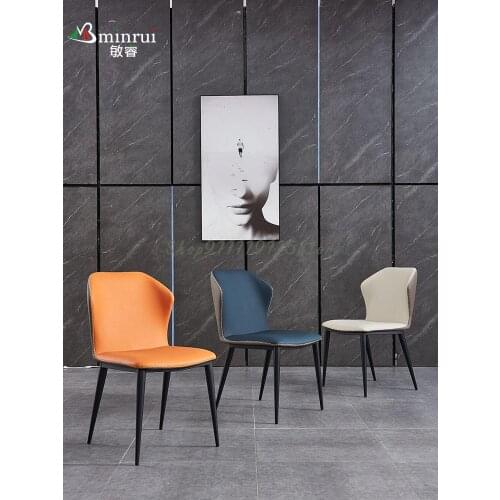 Modern Simple Home Soft Bag Back Dining Chair Light Luxury Net Red Makeup Chair Iron Table Chair Nordic Restaurant Chair