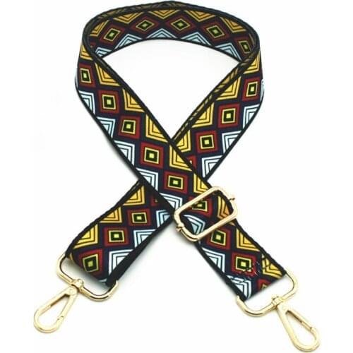 Wide Plaid Canvas Woven Design Classic Bag Strap You Adjustable Long Shoulder Bag Handbag Straps for Female Women Bag KZ151353