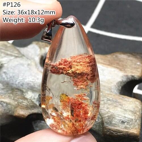 Top Natural Phantom Quartz Stone Pendant For Women Men Luck Gift Healing Reiki Crystal Silver 36x18x12mm Beads Gemstone AAAAA