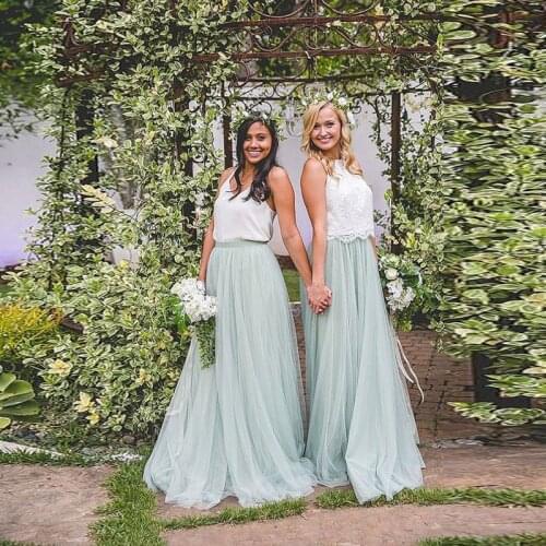 Faldas Mint Green Long Skirts Tulle saias mulher Bridesmaid Skirt Tutu Sage Floor Length High Quality
