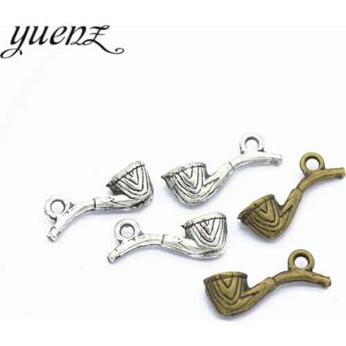 YuenZ 20pcs Antique tobacco pipe Charms Pendants for Jewelry Making Handmade Craft 20*7mm J291