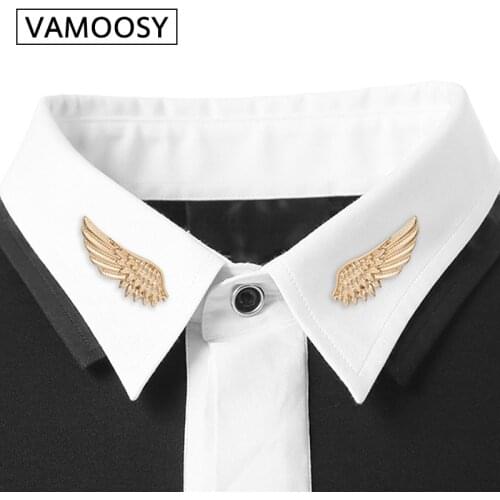 Tie clip Wing Brooches 2018 Fashion clothes jewelry Personality cufflinks Clip womens shirts Buttoned Pin Male Accessories