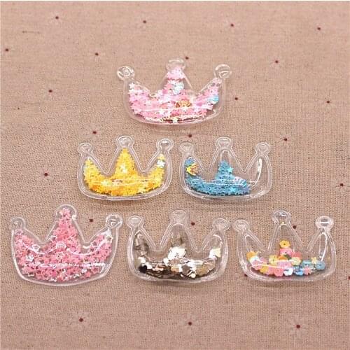10pcs 4*5.5cm Transparent Bling Pink Sequins Flowing Cloud Appliques for Kids Clip DIY Hair Clip Accessories