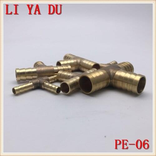 2pcs/lot PE6 Copper pagoda joint Brass joint/water pipe joint/gas joint PE-6 Brass Pipe Fitting 3-Way T type