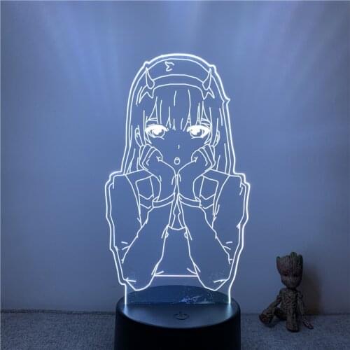 3D Nightlight Anime 02 Zero Two Darling In The Franxx Figure 7 Colors Touch Optical Illusion Table Lamp Gift Room Decor Light